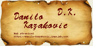 Danilo Kazaković vizit kartica